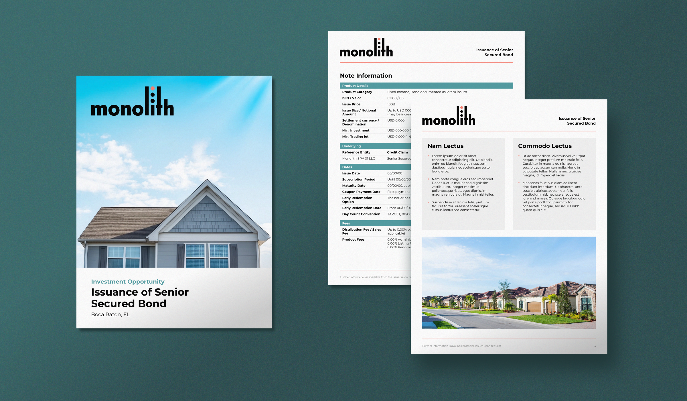 Monolith Capital Investor One-Sheet Design